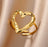 Hollow Heart Adjustable Ring