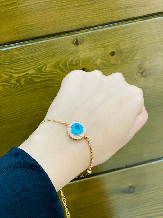 Adjustable Ferozi Stone Bracelet With Premium Ferozi Box