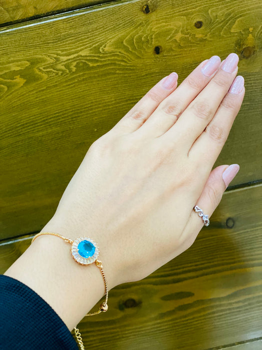 Adjustable Ferozi Stone Bracelet With Premium Ferozi Box