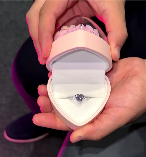 Stylish Adjustable Heart Ring With Heart Box