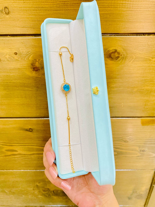 Adjustable Ferozi Stone Bracelet With Premium Ferozi Box