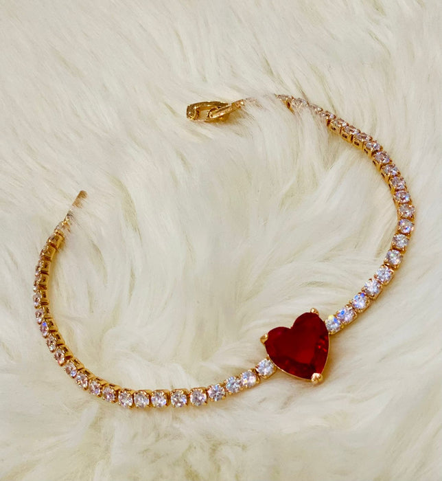 Heart Tennis Bracelet