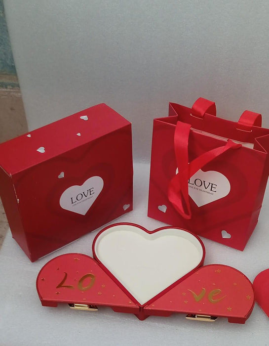 Red Heart Jewelry Set Box