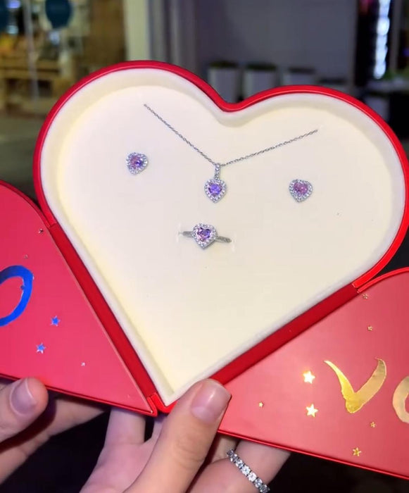 Red Heart Jewelry Set Box