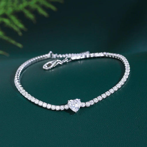 Heart Tennis Bracelet With Led Light Box