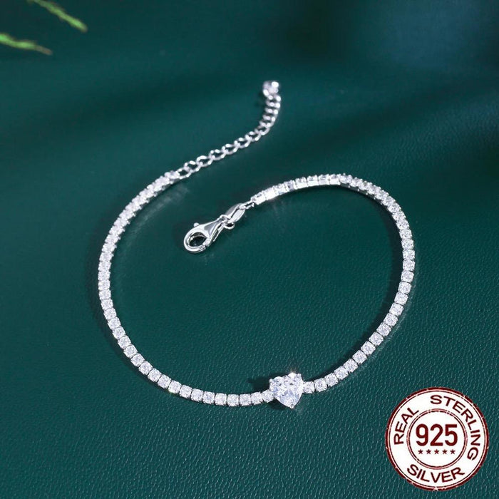 Heart Tennis Bracelet With Led Light Box