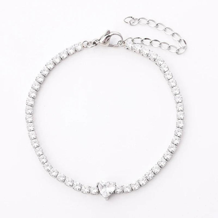 Heart Tennis Bracelet With Led Light Box