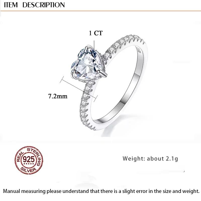 Adjustable Diamond Heart Ring With Led Light Box