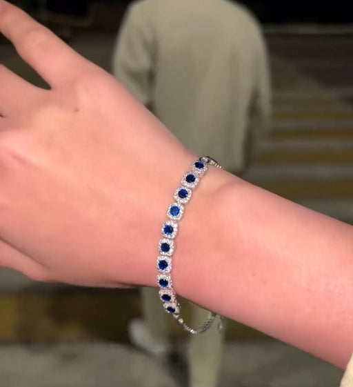 Blue Stone Zircon Tennis Bracelet