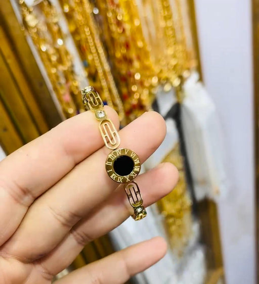 18k Classic Black & Golden Bangle