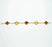 CLOVER 5 MOTIFS CARNELIAN GOLD BRACELET
