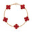 CLOVER 5 MOTIFS RED AGATE BRACELET