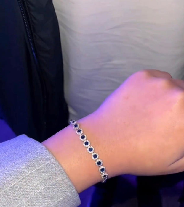 Blue Stone Zircon Tennis Bracelet