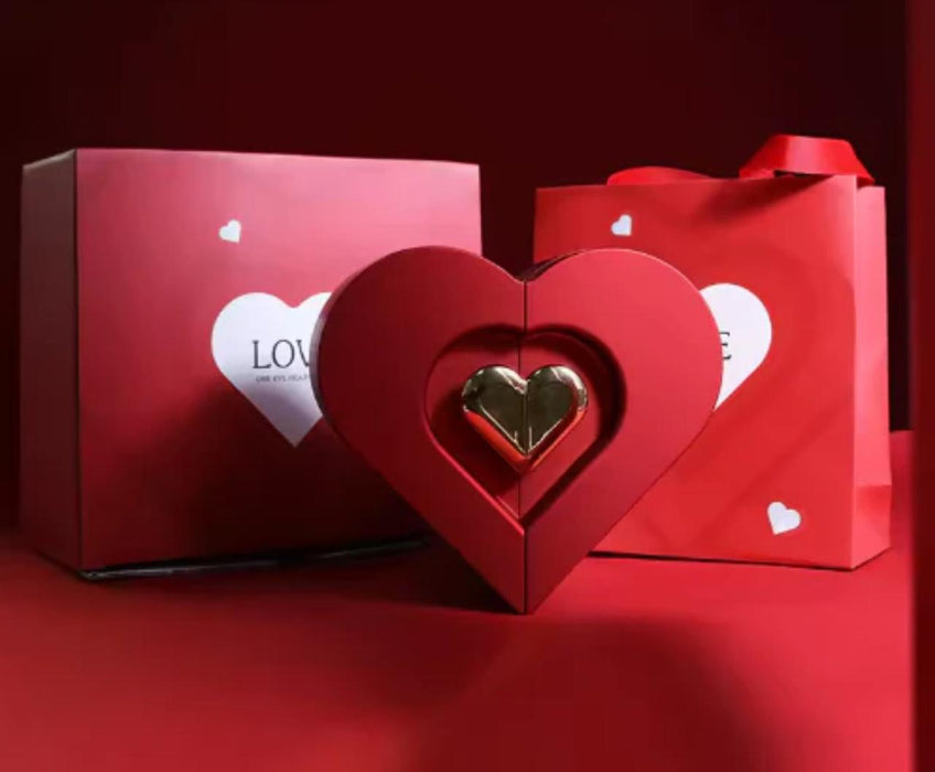 Red Heart Jewelry Set Box