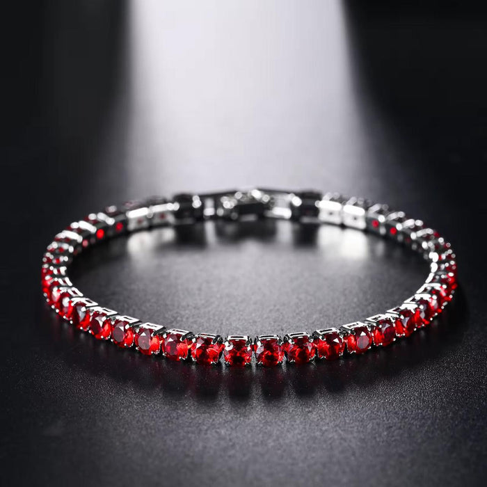 Red Zircon Tennis Bracelet