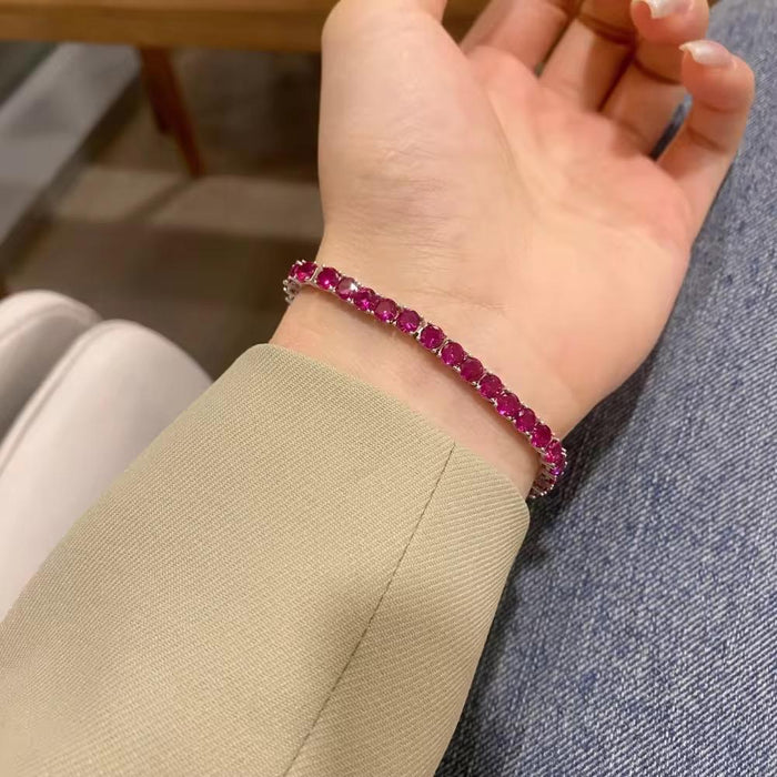 Red Zircon Tennis Bracelet