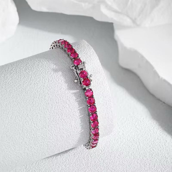 Red Zircon Tennis Bracelet