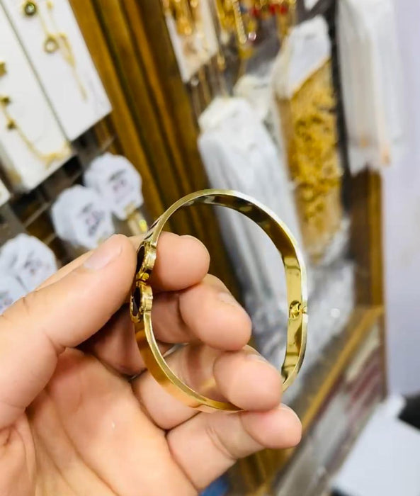 18k Black & Golden Bangle