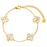 White-Gold Clover Armband | 18K