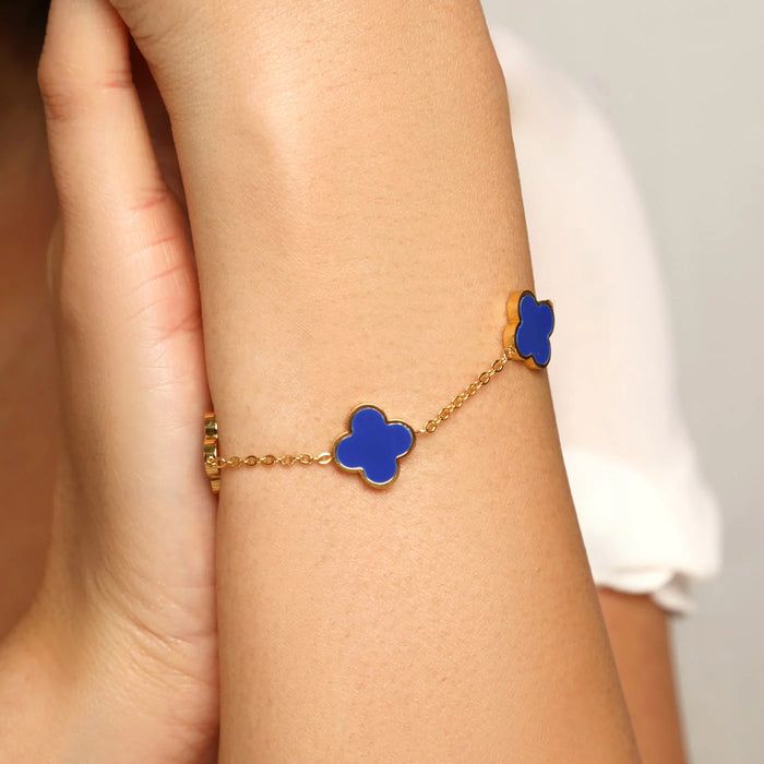 Blue Clover Bracelet| 18K