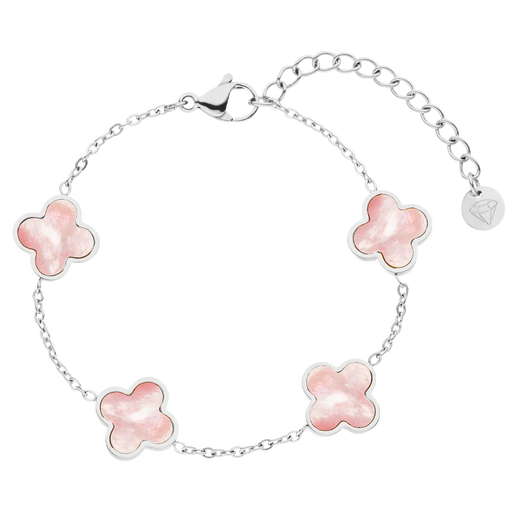 Rosa Perlmutt Clover Armband | 18K vergoldet