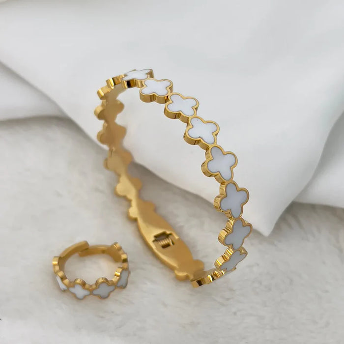 Clover Band Bangle & Ring Set