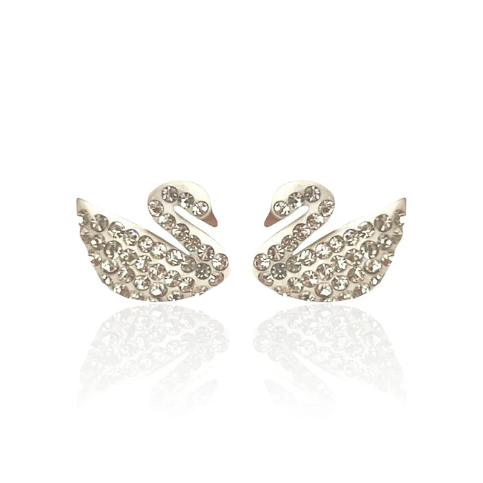 Iconic White Swan Studs