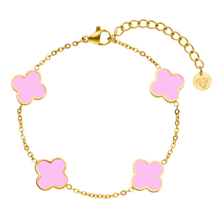 Pink Clover Bracelet| 18K
